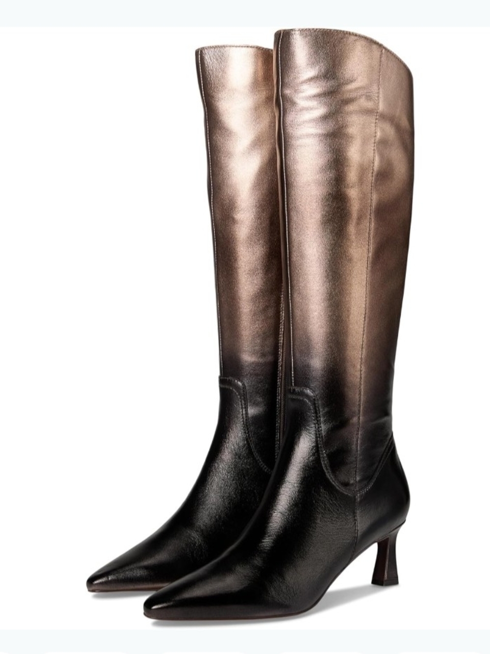 Naturalizer Deepica Mutyala Ombre Heeled Boots Gold & Brown US 7 M Wide Calf